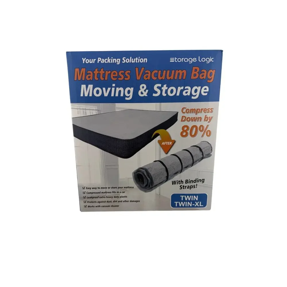 Twin/Twin XL Foam Mattress Vacuum Bag Moving Mattress Seal Storage Straps